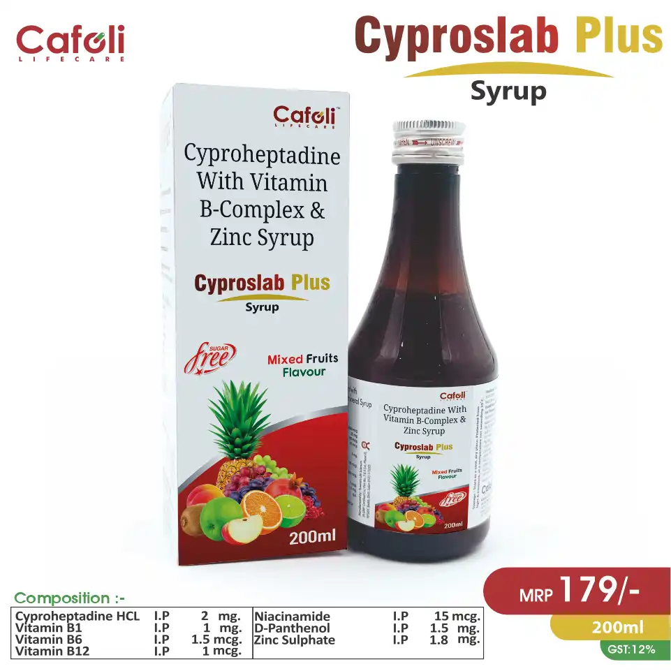 Cyproheptadine 2mg + B-Complex Syrup at Best Price in PCD Medical Pharma for Appetite Stimulation